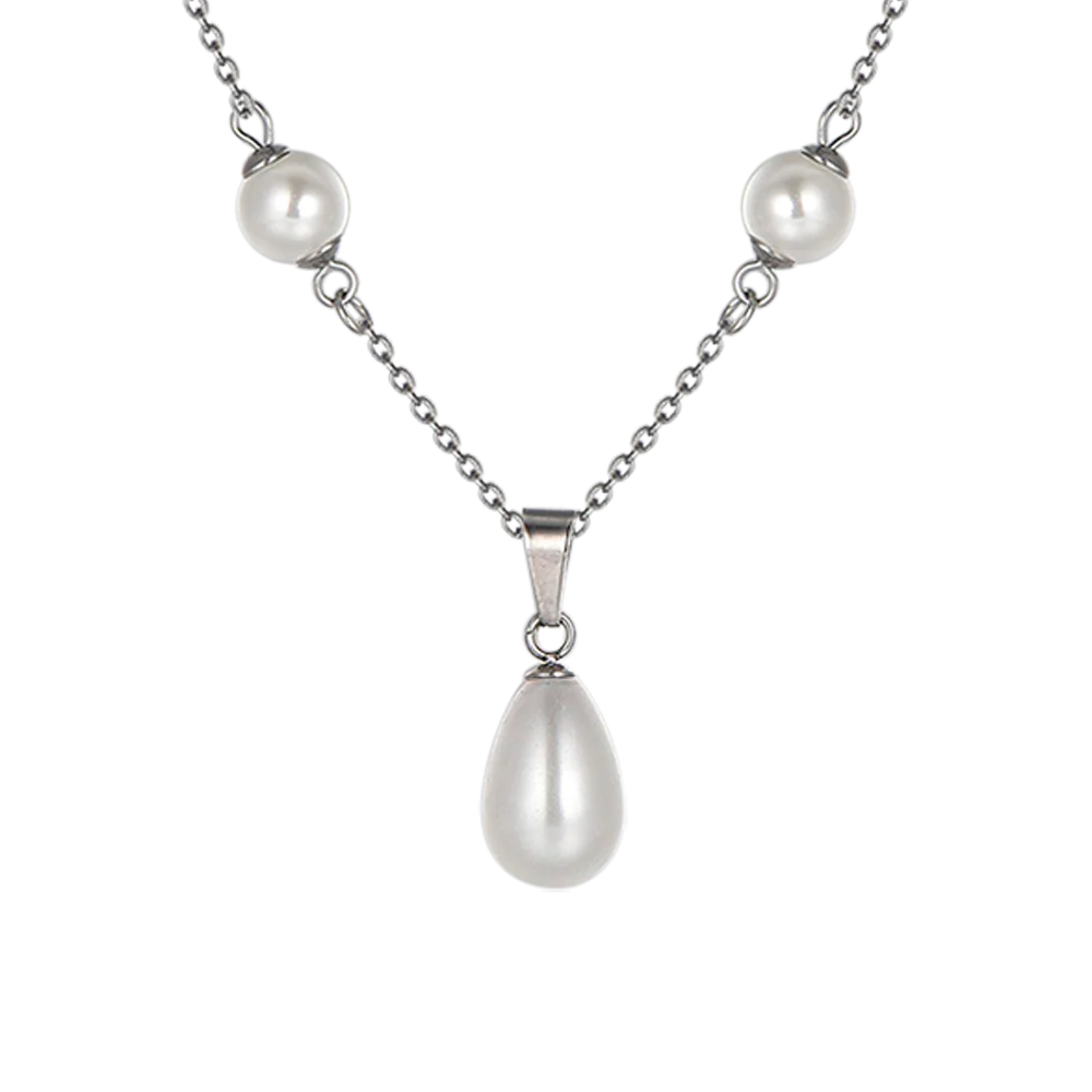 COLLANA DONNA IN ACCIAIO CON PERLE - Image 4