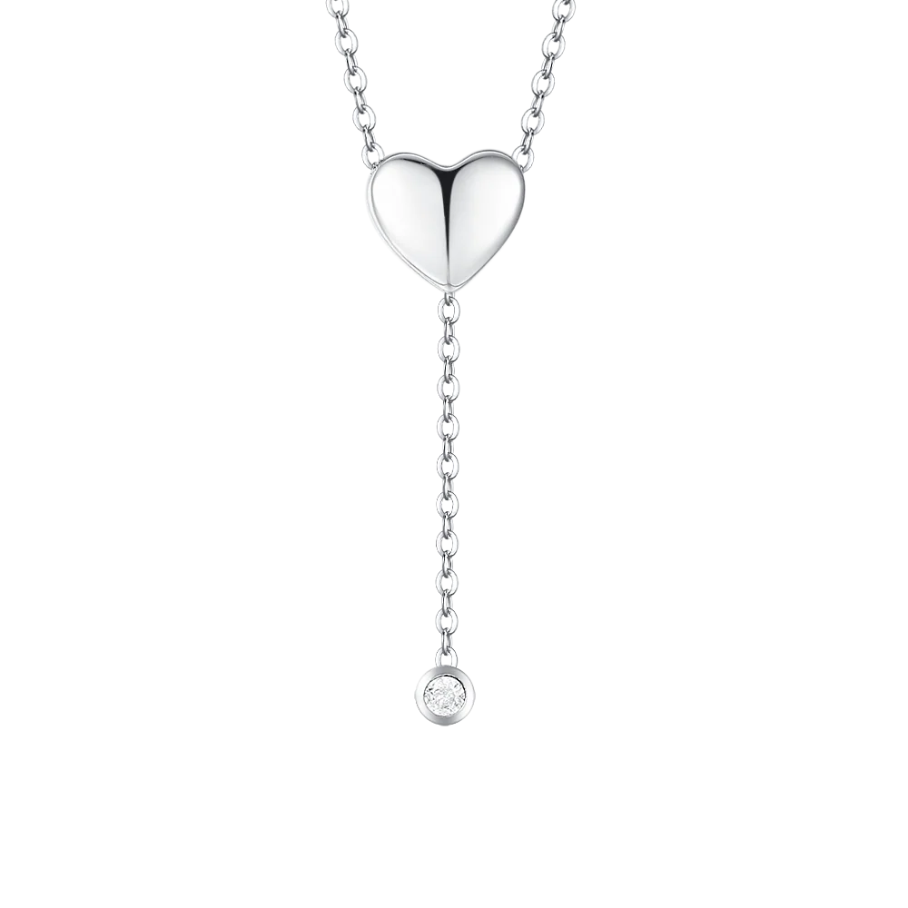 COLLANA DONNA IN ACCIAIO CON PERLE, CUORE E ZIRCONE BIANCO - Image 5