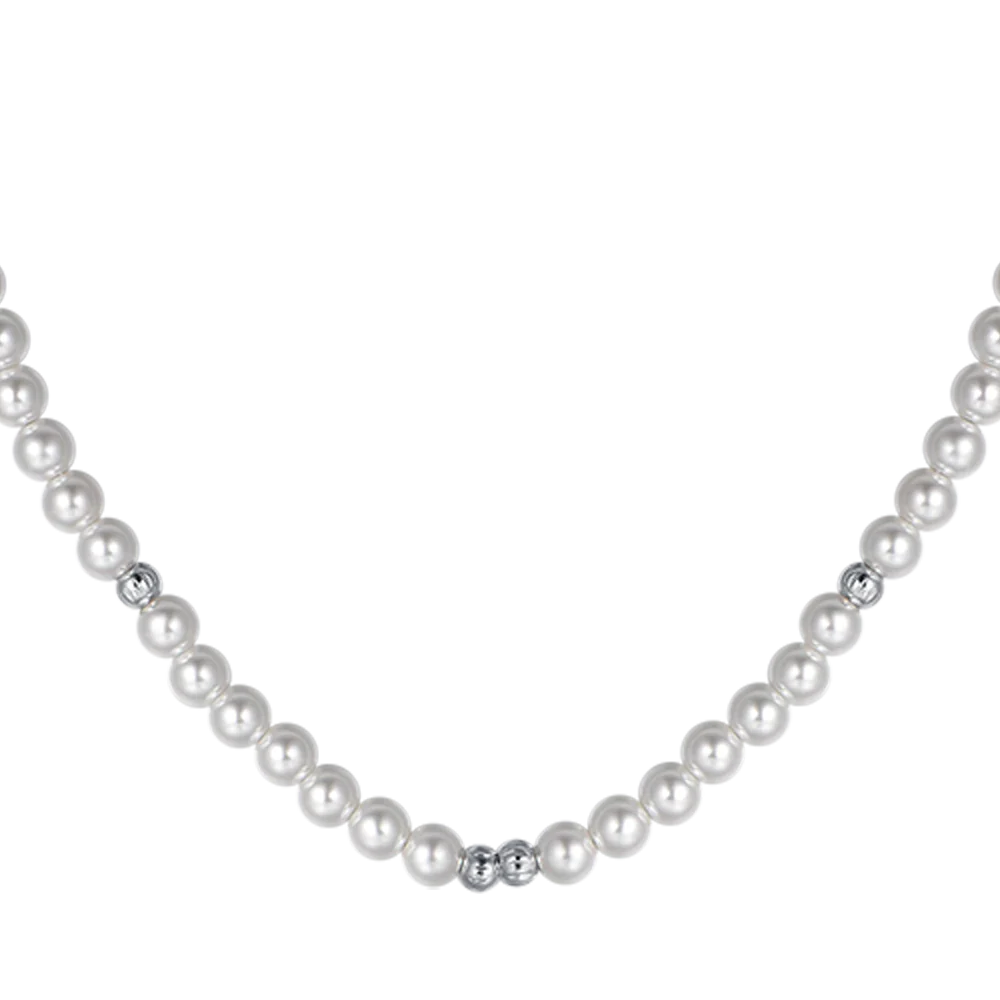 COLLANA DONNA IN ACCIAIO CON PERLE ED ELEMENTI IN ACCIAIO - Image 4