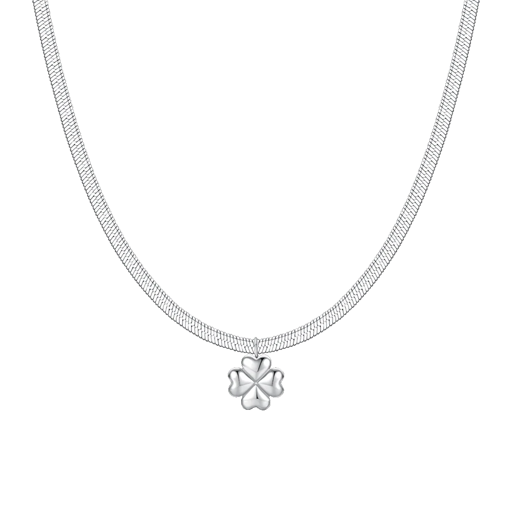 COLLANA DONNA IN ACCIAIO CON QUADRIFOGLIO