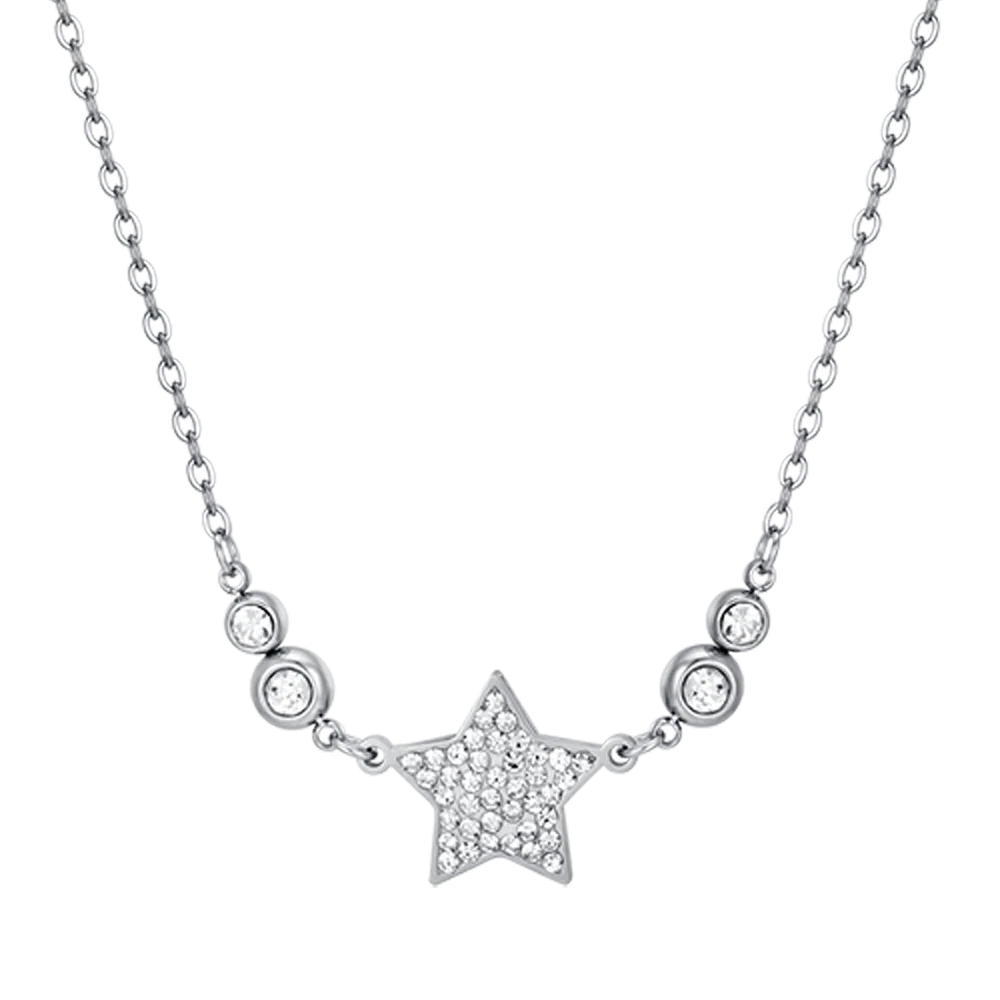 COLLANA DONNA IN ACCIAIO CON STELLA CON CRISTALLI BIANCHI - Image 4