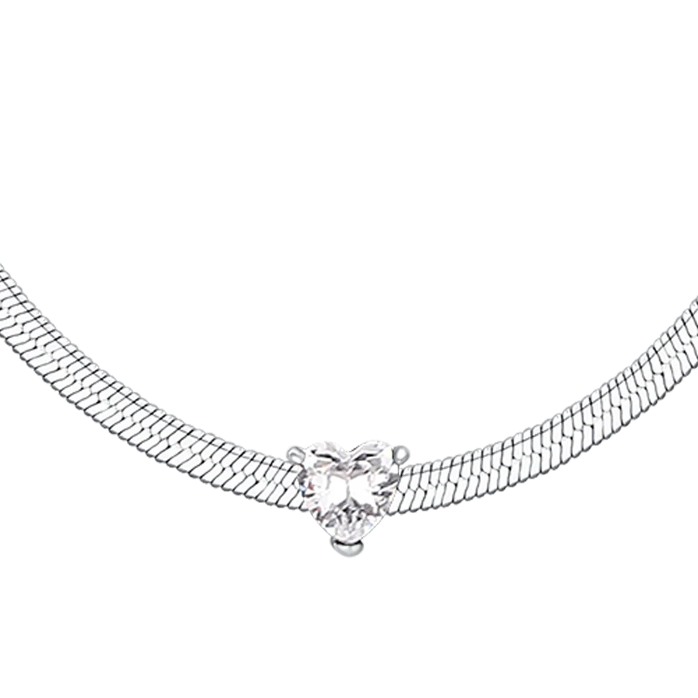 COLLANA DONNA IN ACCIAIO CON ZIRCONE BIANCO - Image 4