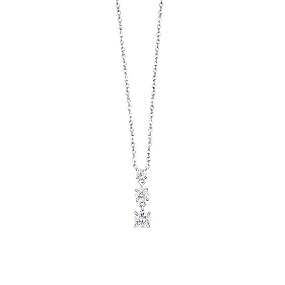 COLLANA DONNA IN ACCIAIO CON ZIRCONI BIANCHI