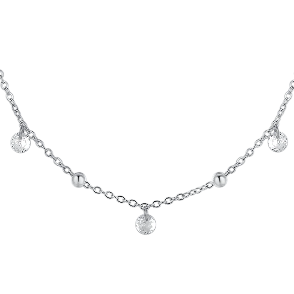 COLLANA DONNA IN ACCIAIO CON ZIRCONI BIANCHI - Image 4