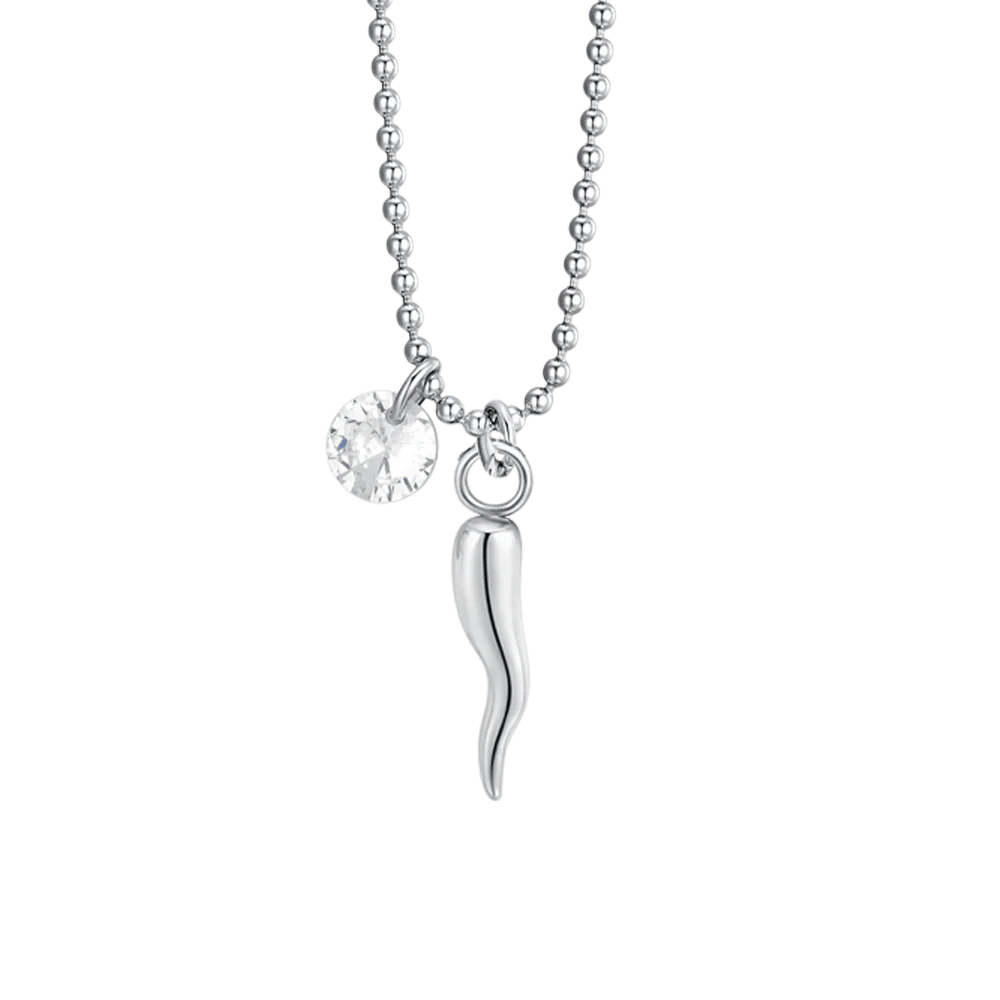 COLLANA DONNA IN ACCIAIO CORNO E ZIRCONE - Image 4