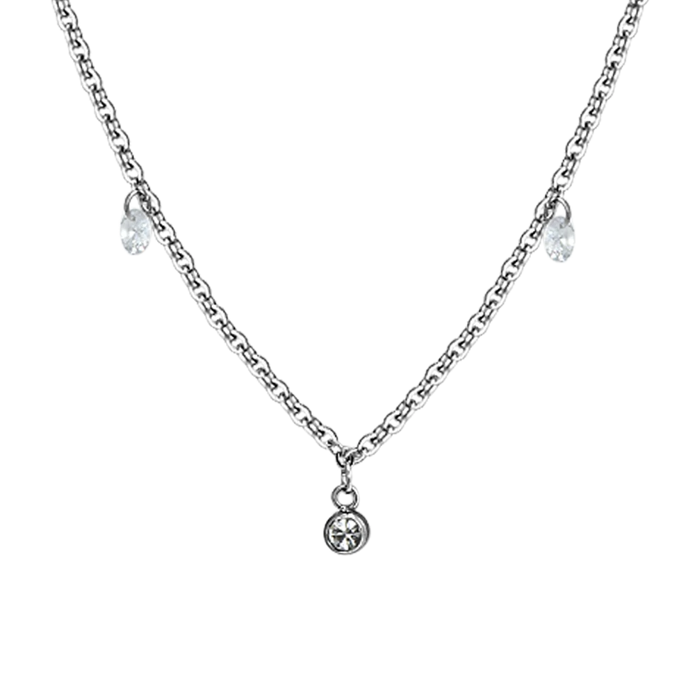 COLLANA DONNA IN ACCIAIO CRISTALLI BIANCHI - Image 4