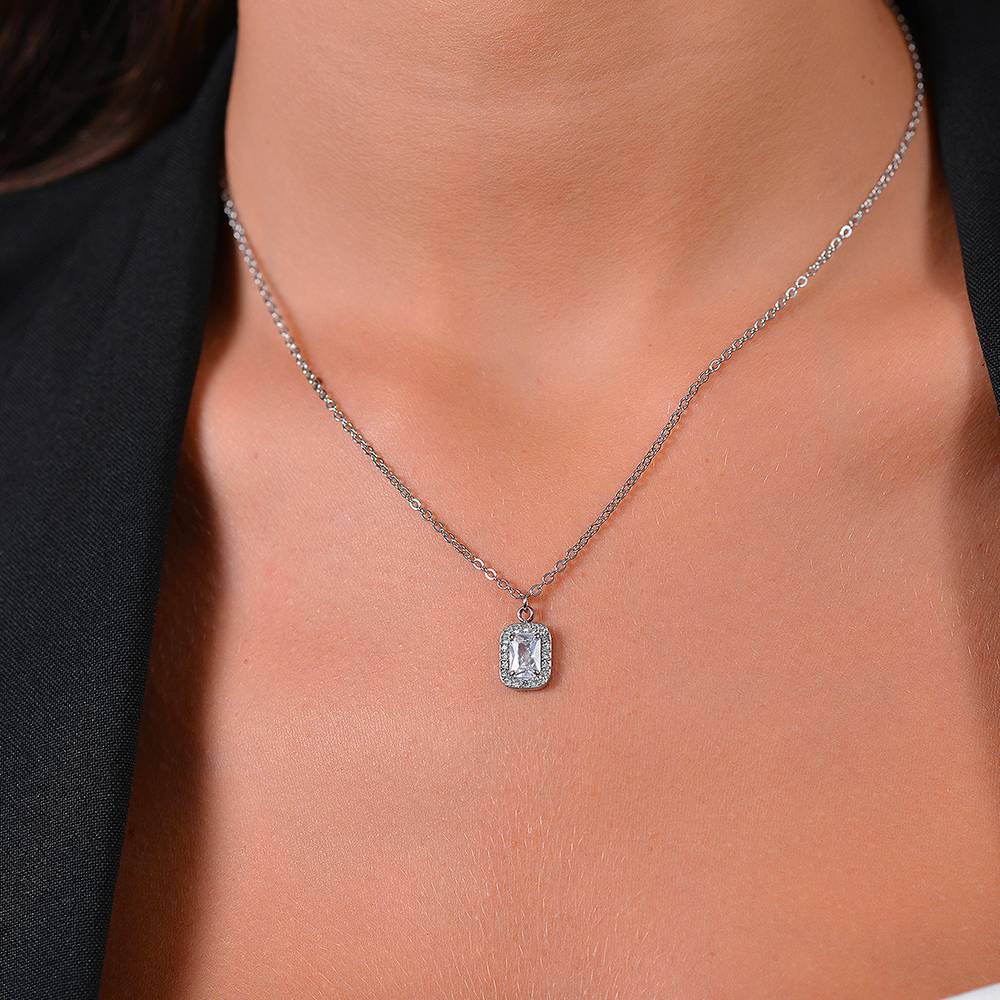 COLLANA DONNA IN ACCIAIO CRISTALLI E ZIRCONE - Image 2