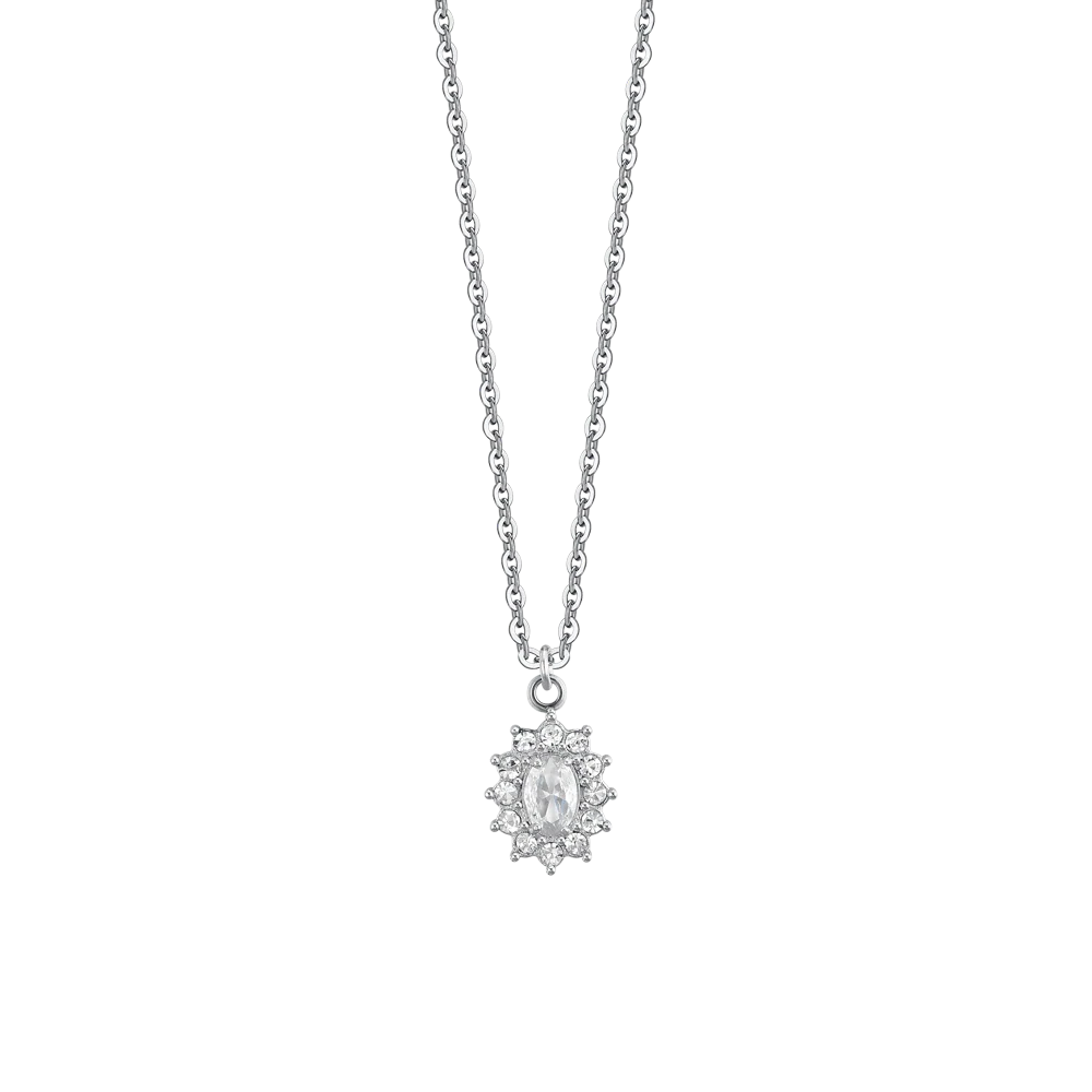 COLLANA DONNA IN ACCIAIO CRISTALLI E ZIRCONE BIANCO