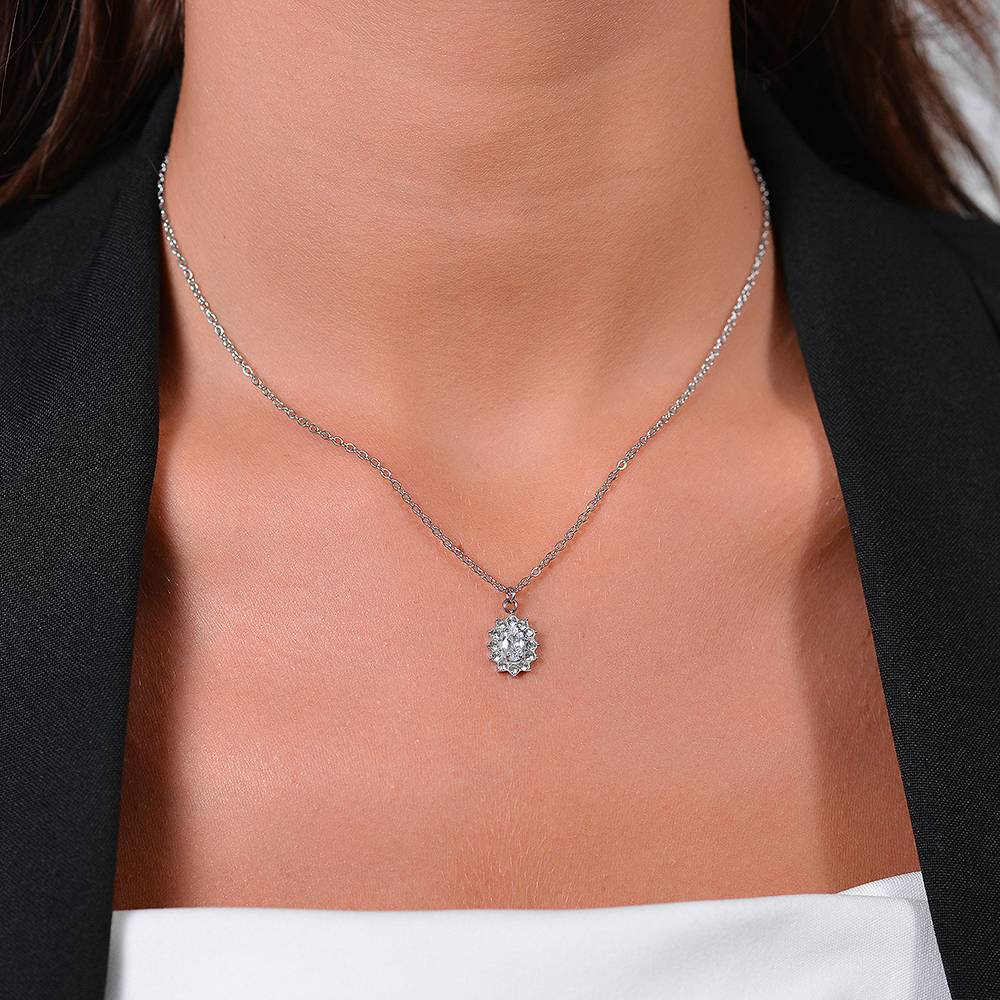 COLLANA DONNA IN ACCIAIO CRISTALLI E ZIRCONE BIANCO - Image 2