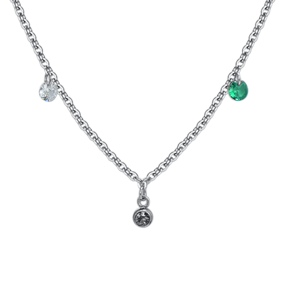 COLLANA DONNA IN ACCIAIO CRISTALLI MULTICOLOR - Image 4