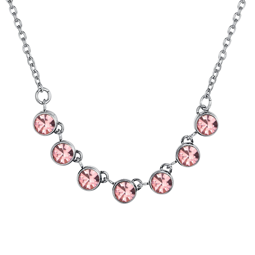 COLLANA DONNA IN ACCIAIO CRISTALLI ROSA - Image 4