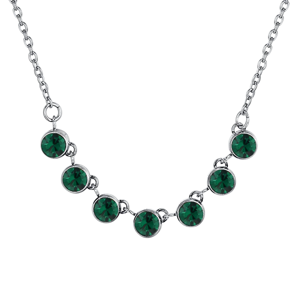 COLLANA DONNA IN ACCIAIO CRISTALLI VERDE - Image 4