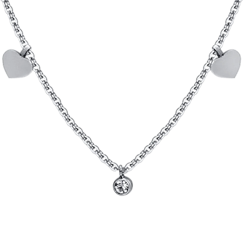 COLLANA DONNA IN ACCIAIO CUORI E CRISTALLI - Image 4