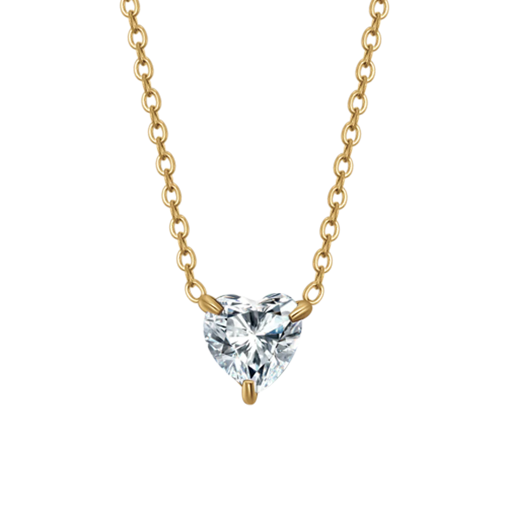 COLLANA DONNA IN ACCIAIO E IP GOLD CON CUORE CRISTALLO BIANCO - Image 4