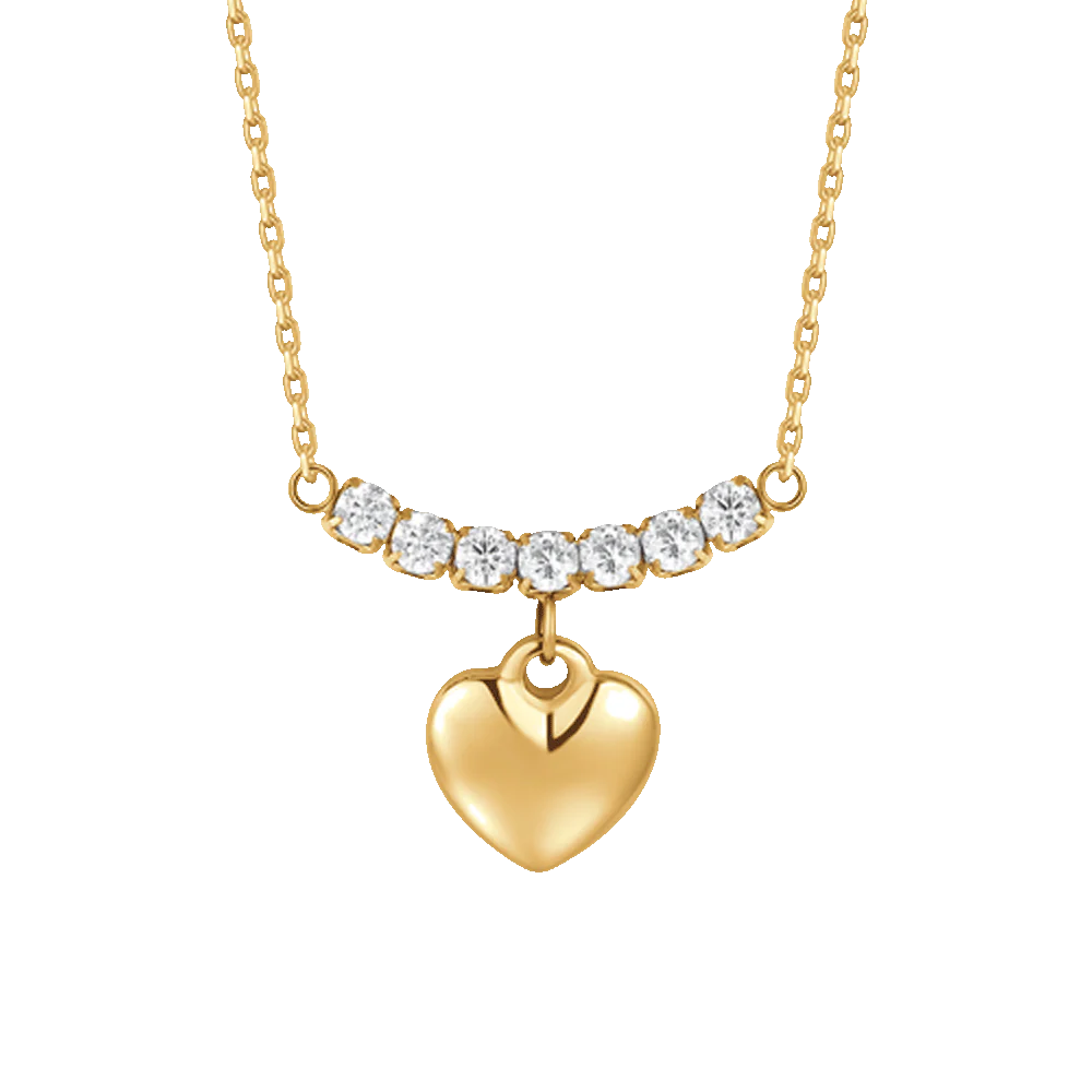 COLLANA DONNA IN ACCIAIO IP GOLD CON CUORE E ZIRCONI BIANCHI - Image 4