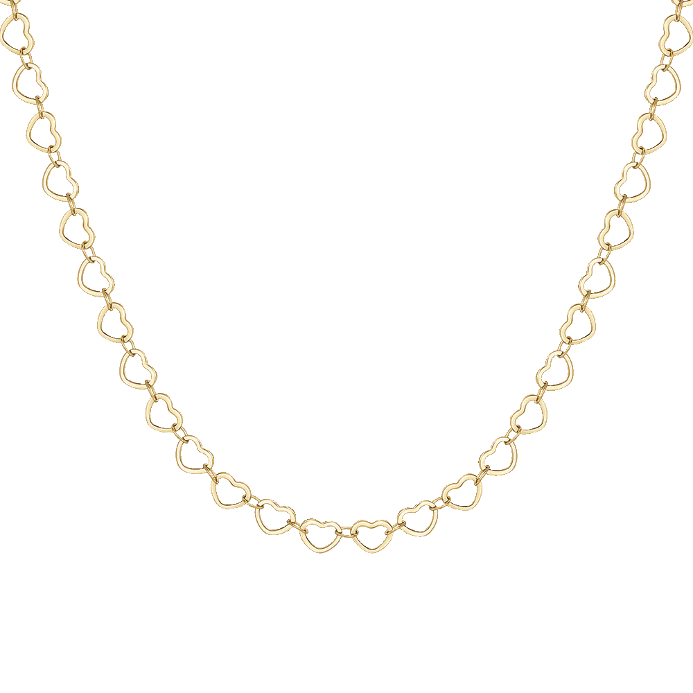 COLLANA DONNA IN ACCIAIO IP GOLD CON CUORI