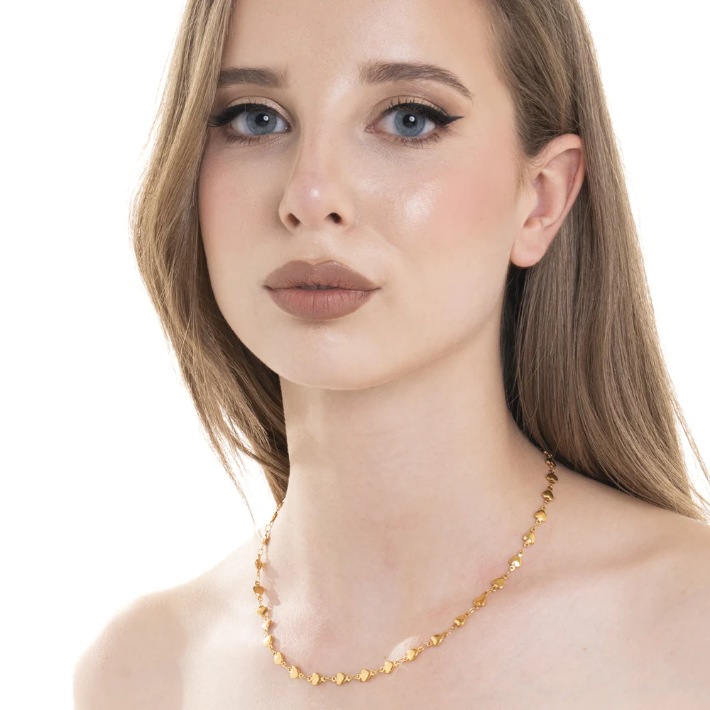 COLLANA DONNA IN ACCIAIO IP GOLD CON CUORI - Image 3