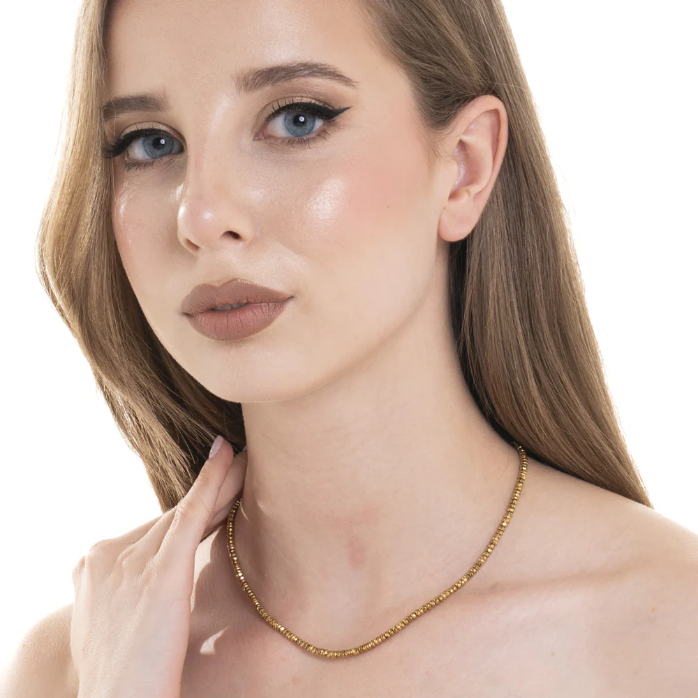 COLLANA DONNA IN ACCIAIO IP GOLD CON EMATITE - Image 3