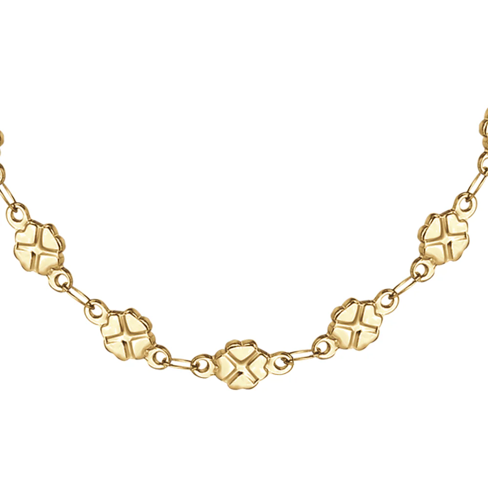 COLLANA DONNA IN ACCIAIO IP GOLD CON QUADRIFOGLI - Image 4