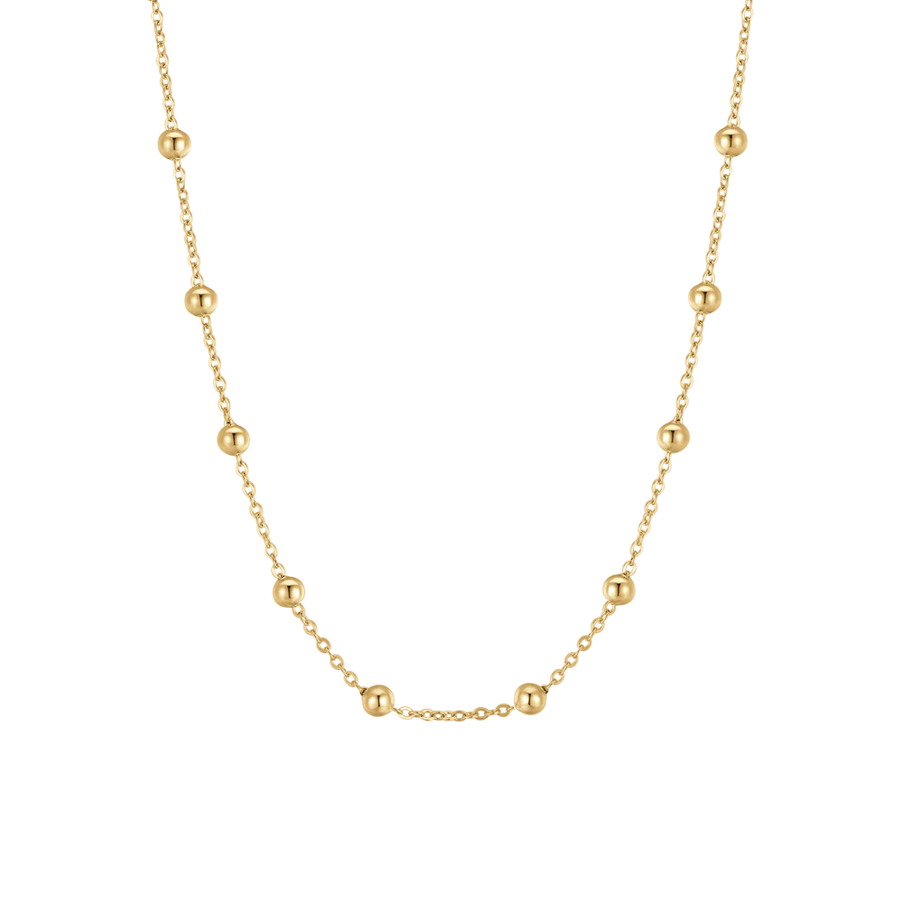 COLLANA DONNA IN ACCIAIO IP GOLD CON SFERE
