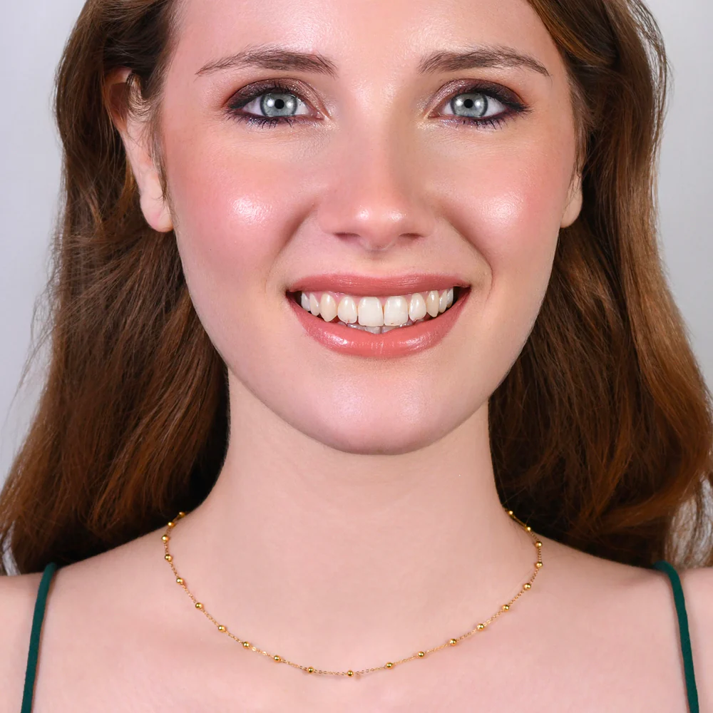 COLLANA DONNA IN ACCIAIO IP GOLD CON SFERE - Image 3