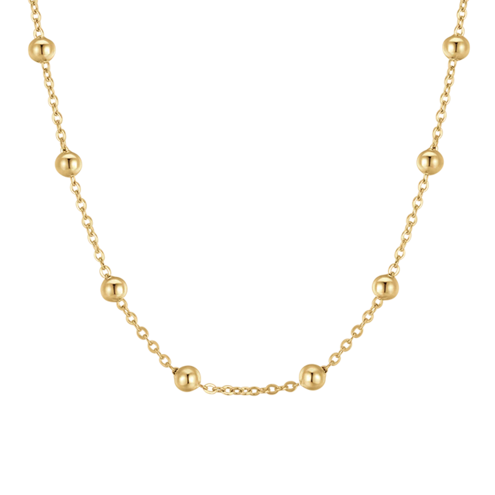 COLLANA DONNA IN ACCIAIO IP GOLD CON SFERE - Image 4