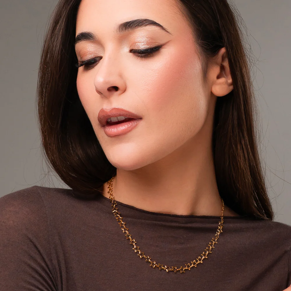 COLLANA DONNA IN ACCIAIO IP GOLD CON STELLE - Image 3