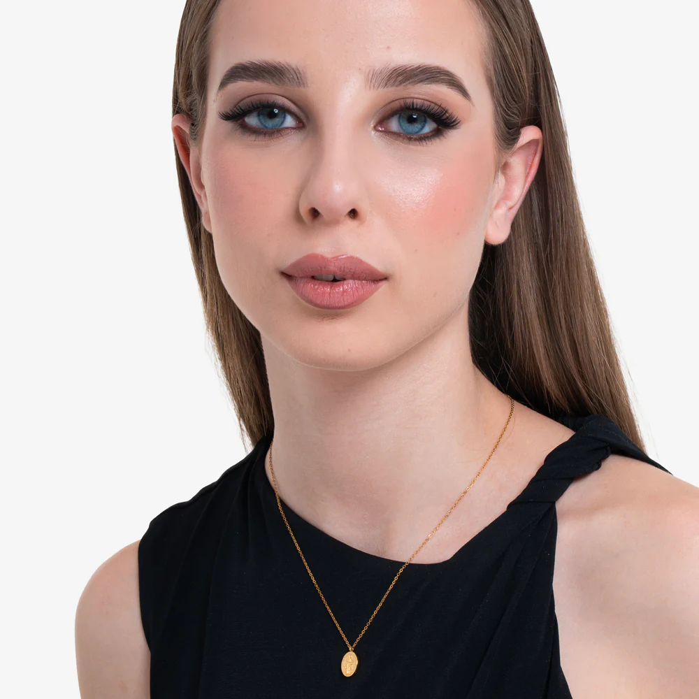 COLLANA DONNA IN ACCIAIO IP GOLD, MEDAGLIETTA CON MADONNINA - Image 3