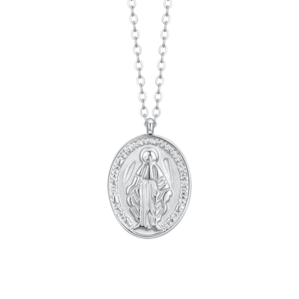COLLANA DONNA IN ACCIAIO, MEDAGLIETTA CON MADONNINA MIRACOLOSA - Image 4