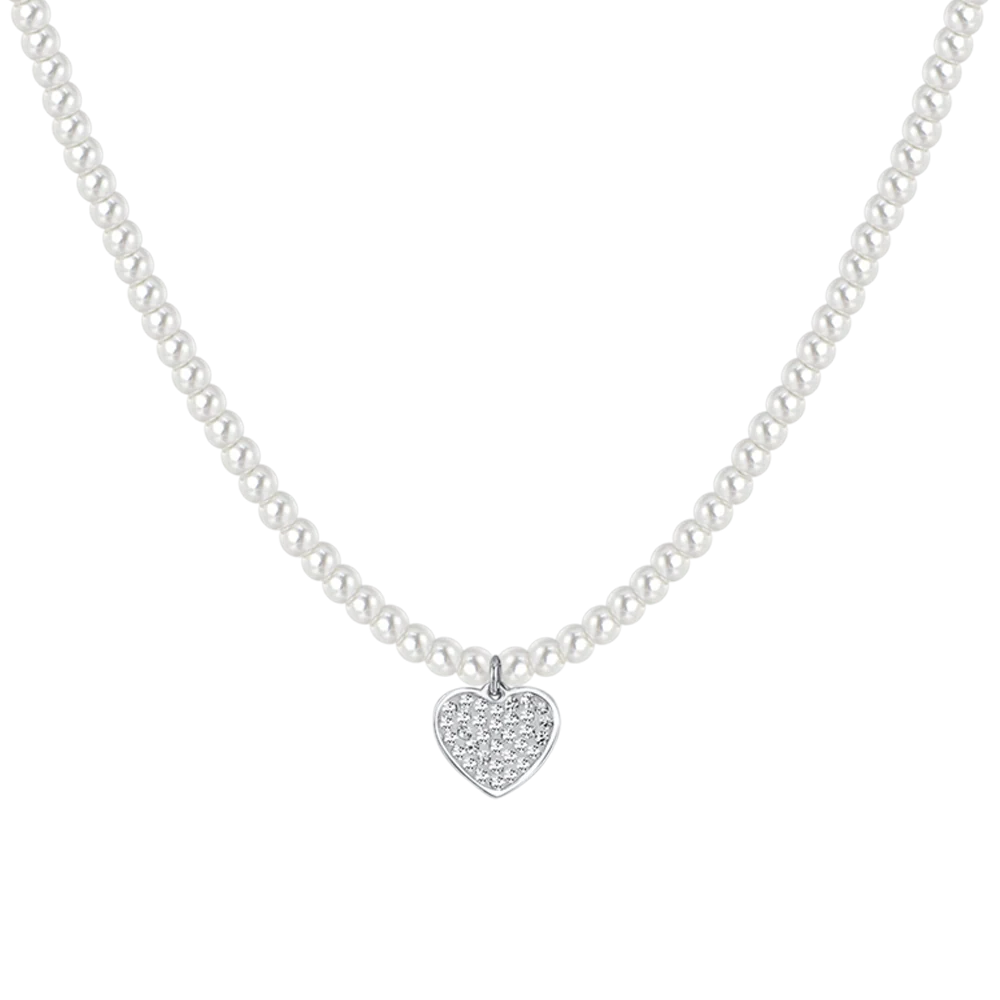COLLANA DONNA IN ACCIAIO PERLE E CUORE - Image 4