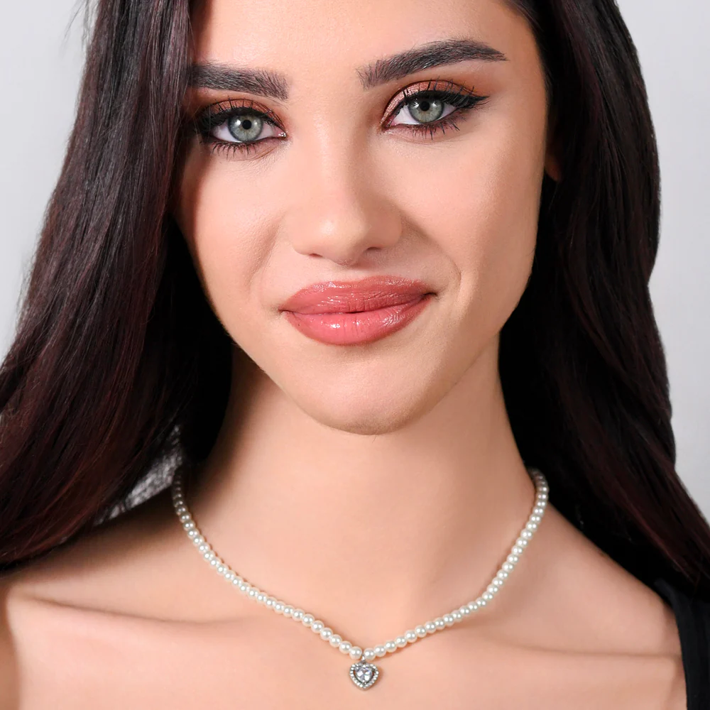 COLLANA DONNA IN ACCIAIO PERLE E CUORE ZIRCONE BIANCO - Image 3