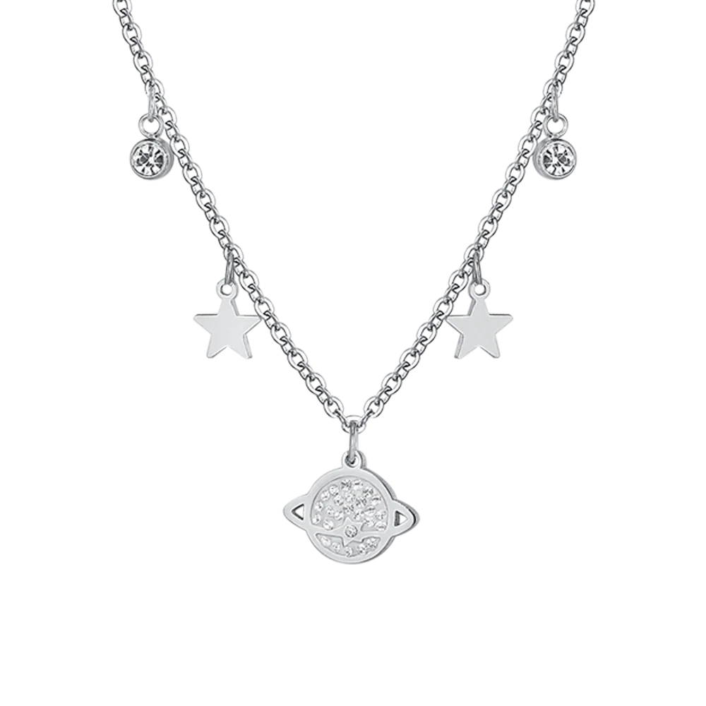 COLLANA DONNA IN ACCIAIO PIANETA E STELLE - Image 4