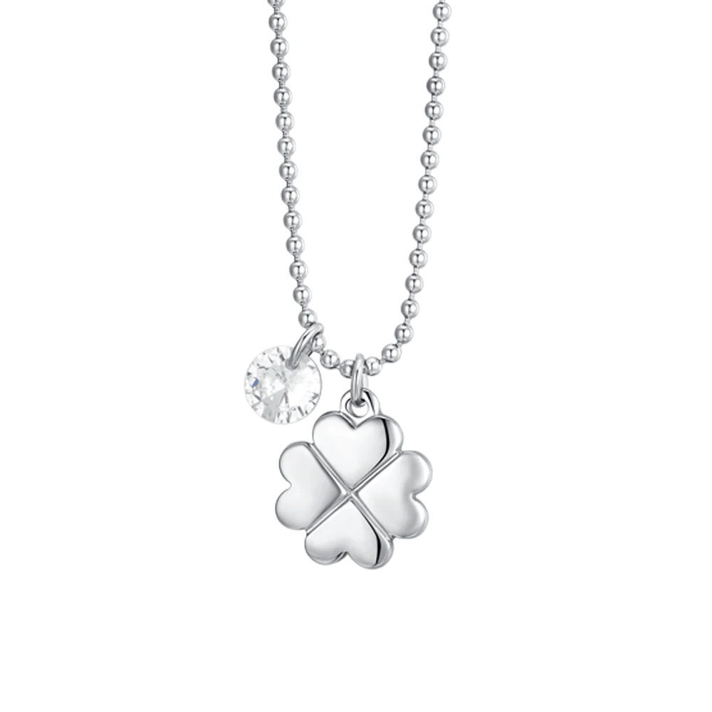COLLANA DONNA IN ACCIAIO QUADRIFOGLIO E ZIRCONE - Image 4