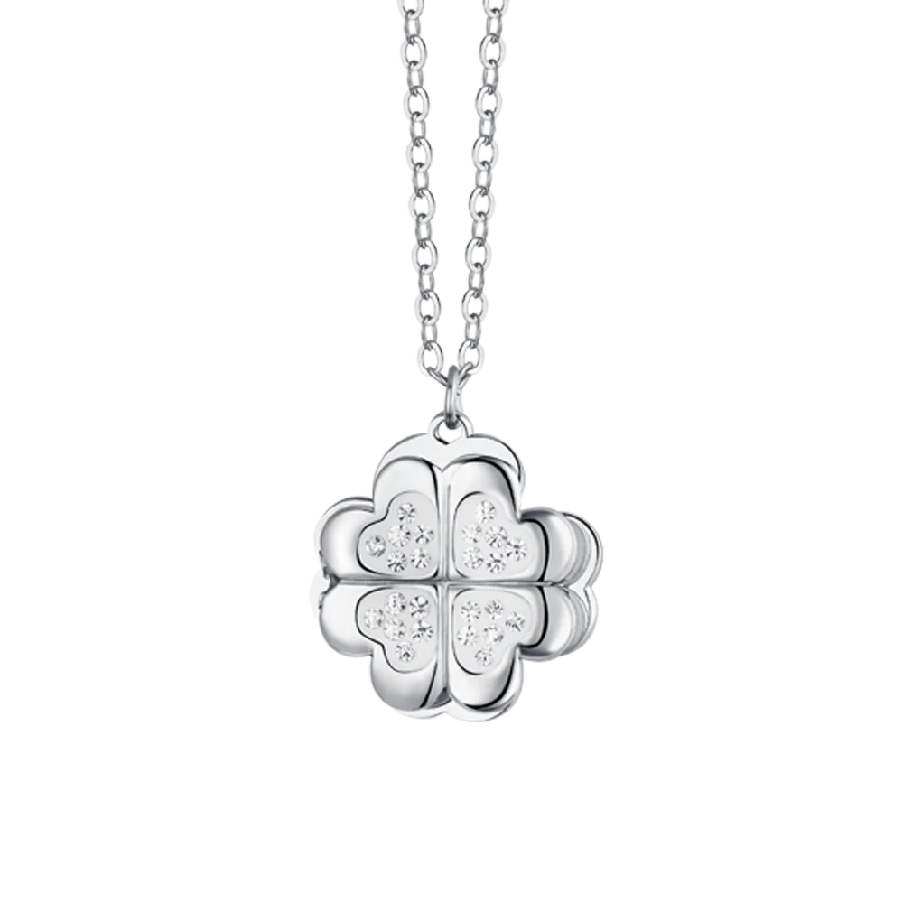 COLLANA DONNA IN ACCIAIO QUADRIFOGLIO GIREVOLE - Image 5