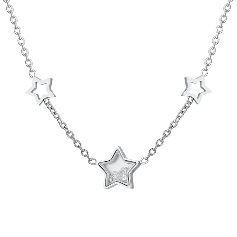 COLLANA DONNA IN ACCIAIO STELLE E ZIRCONI - Image 4