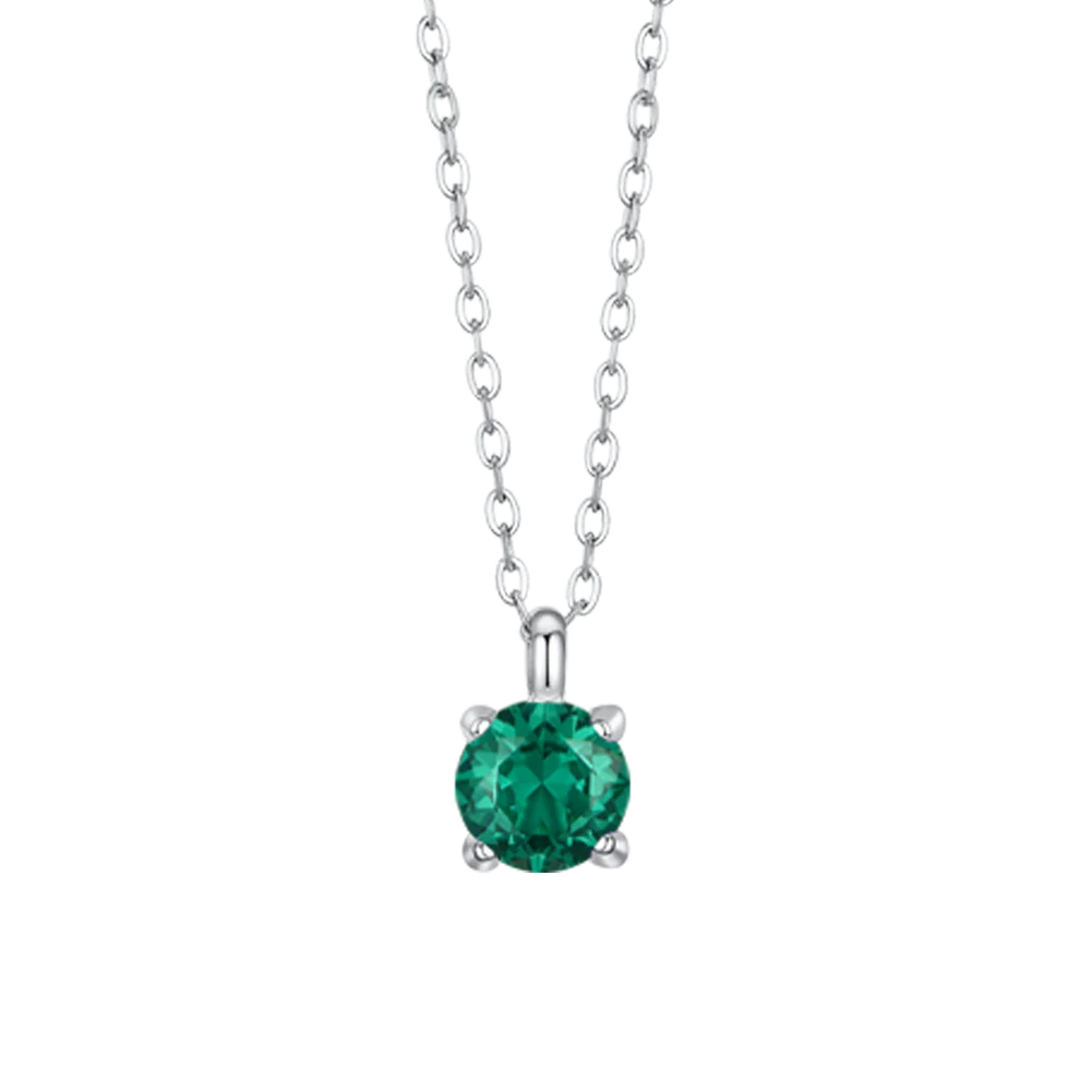 COLLANA DONNA IN ACCIAIO  ZIRCONE VERDE - Image 4