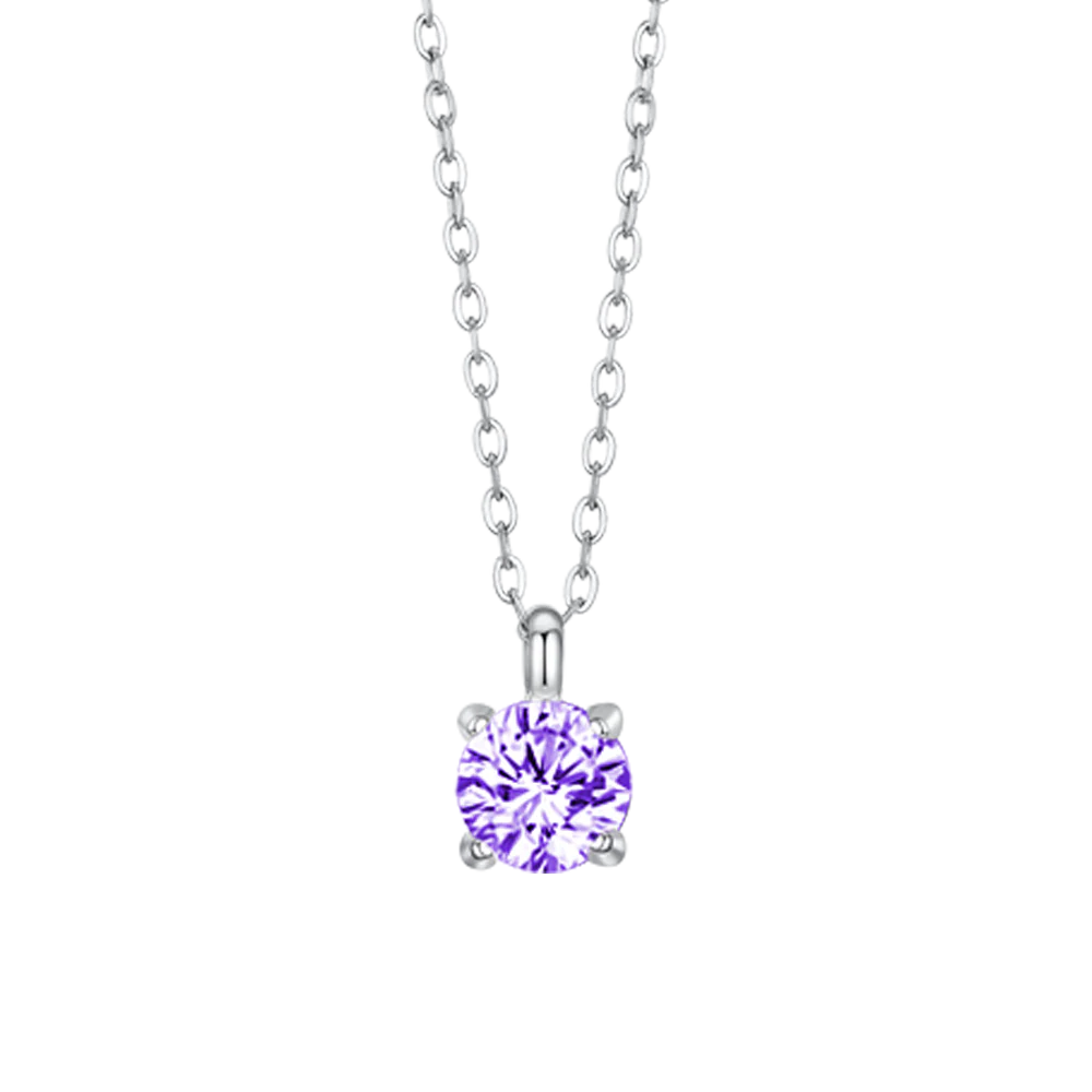 COLLANA DONNA IN ACCIAIO  ZIRCONE VIOLA - Image 4
