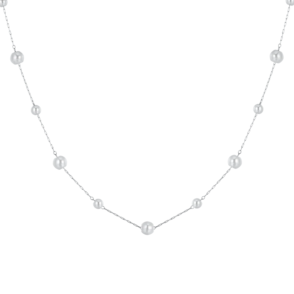 COLLANA DONNA LUNGA IN ACCIAIO CON PERLE - Image 4