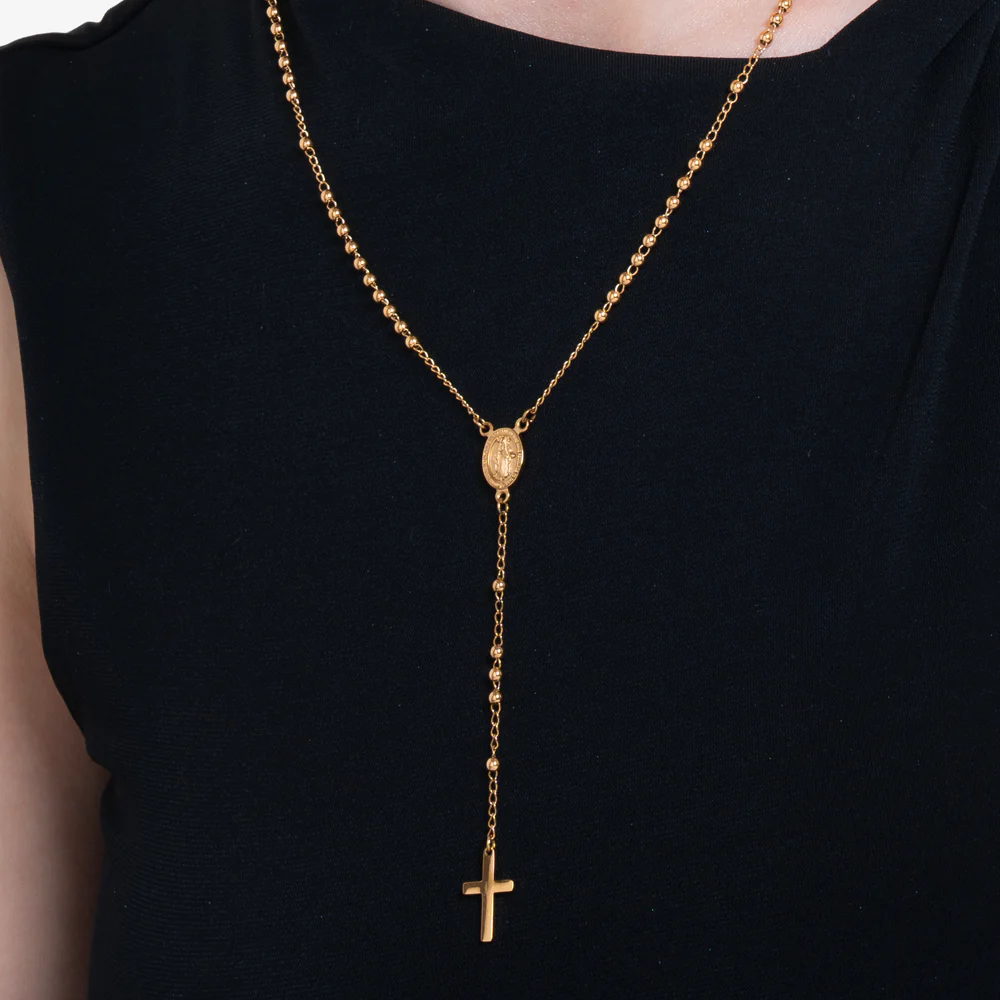 COLLANA DONNA ROSARIO  IN ACCIAIO IP GOLD - Image 2