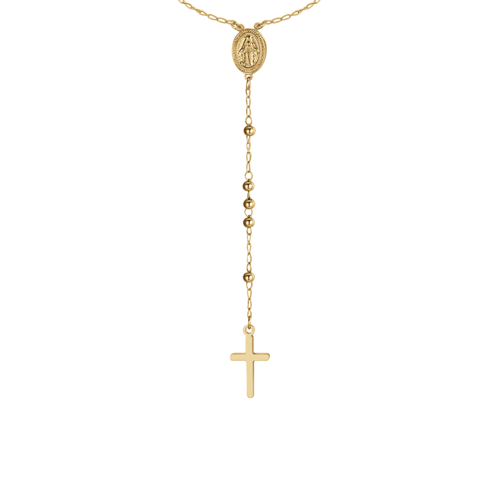 COLLANA DONNA ROSARIO  IN ACCIAIO IP GOLD - Image 4