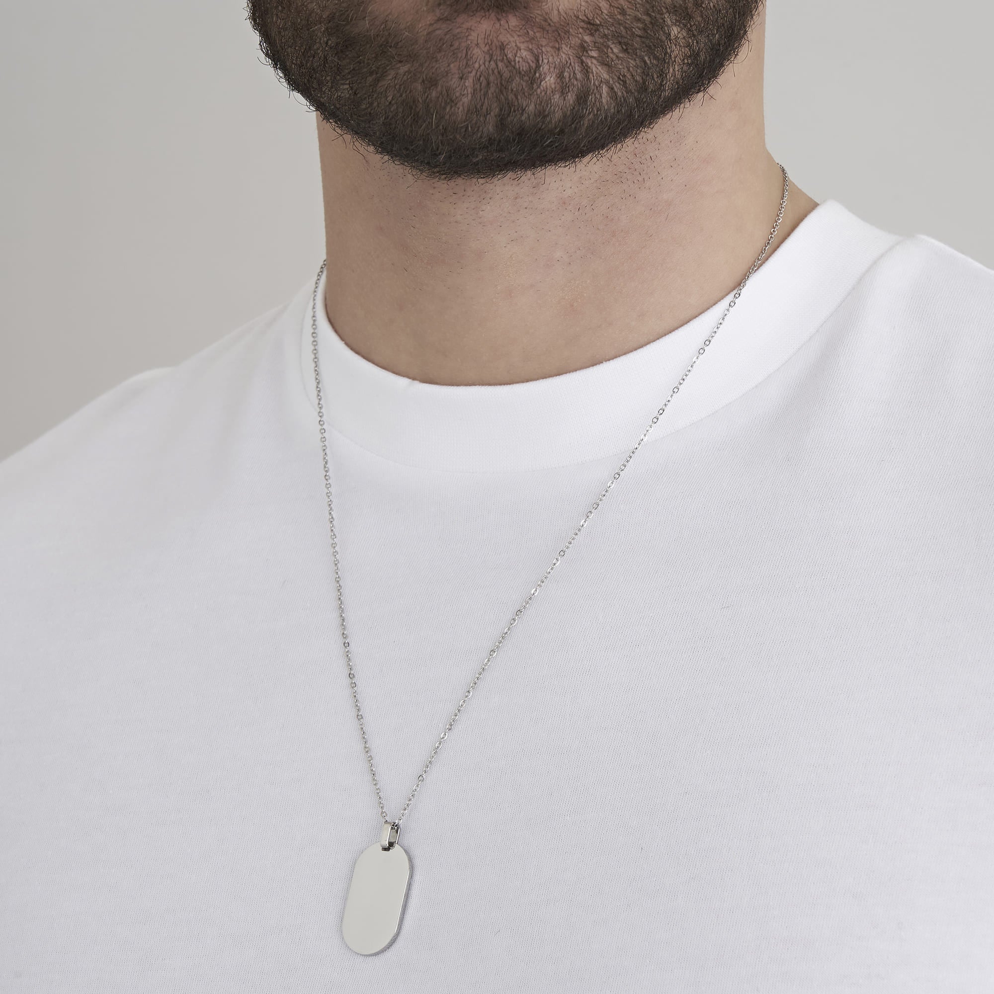 COLLANA UOMO IN ACCIAIO CON PIASTRA PERSONALIZZABILE - Image 3