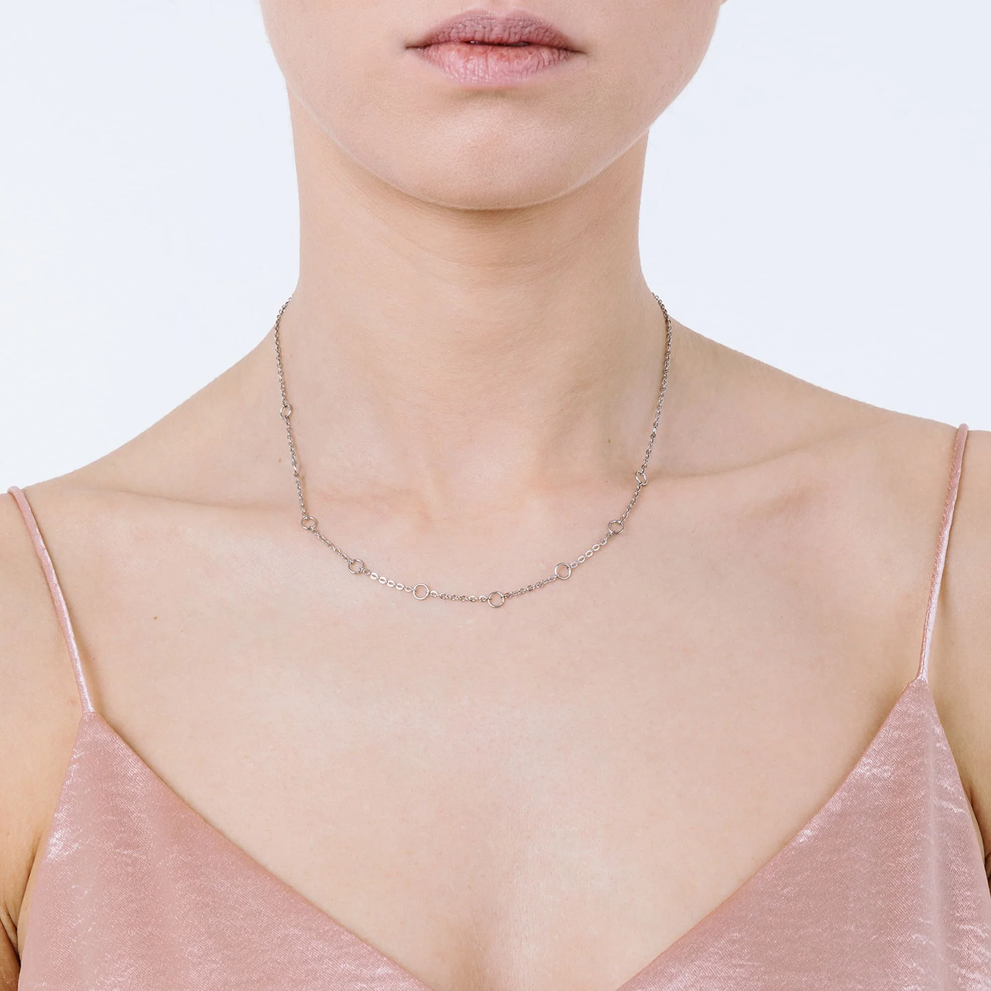 COLLANA DONNA IN ACCIAIO PER CHARMS CON MOSCHETTONE - Image 2