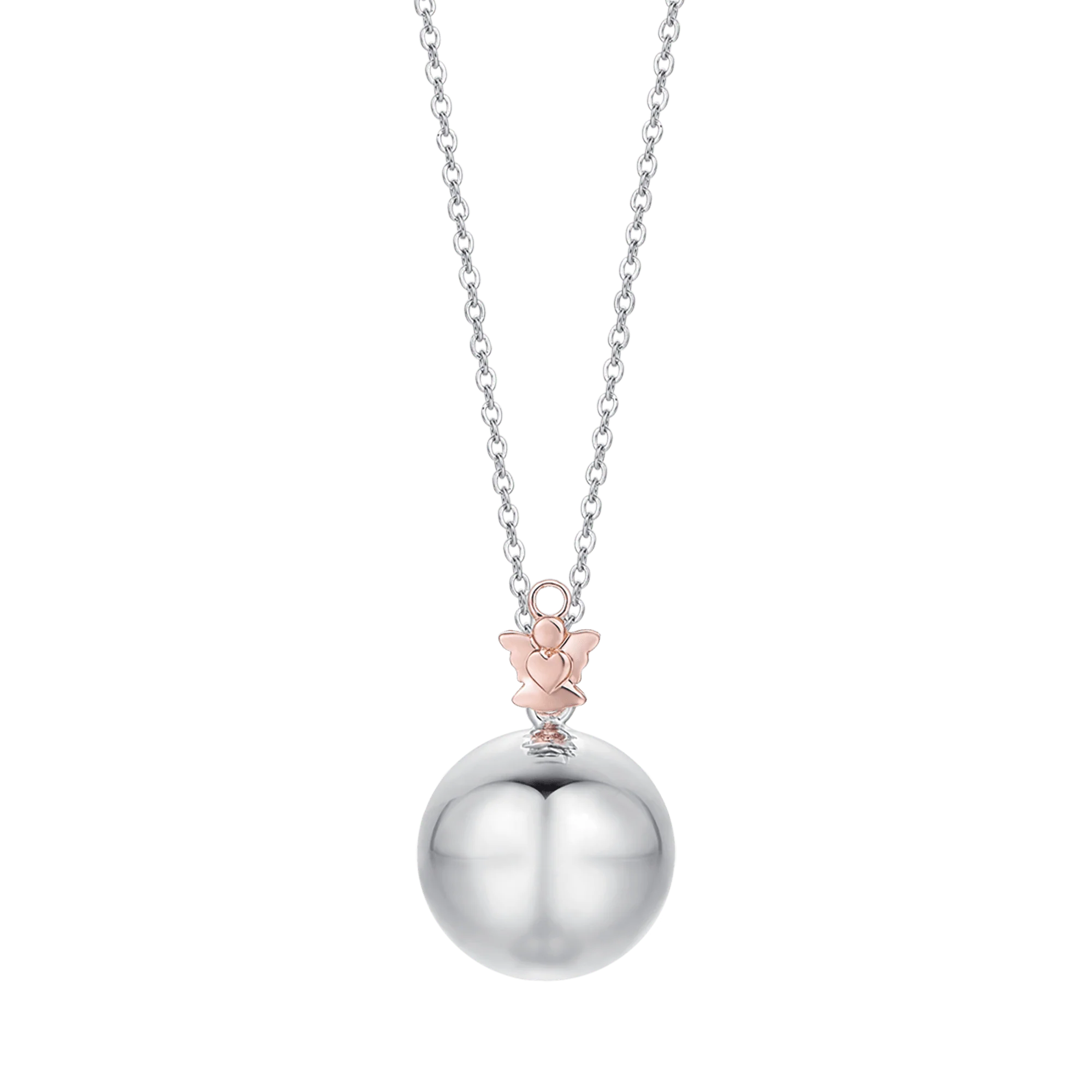 COLLANA DONNA IN ACCIAIO CIONDOLO IN METALLO CON ANGELO IP ROSE - Image 4