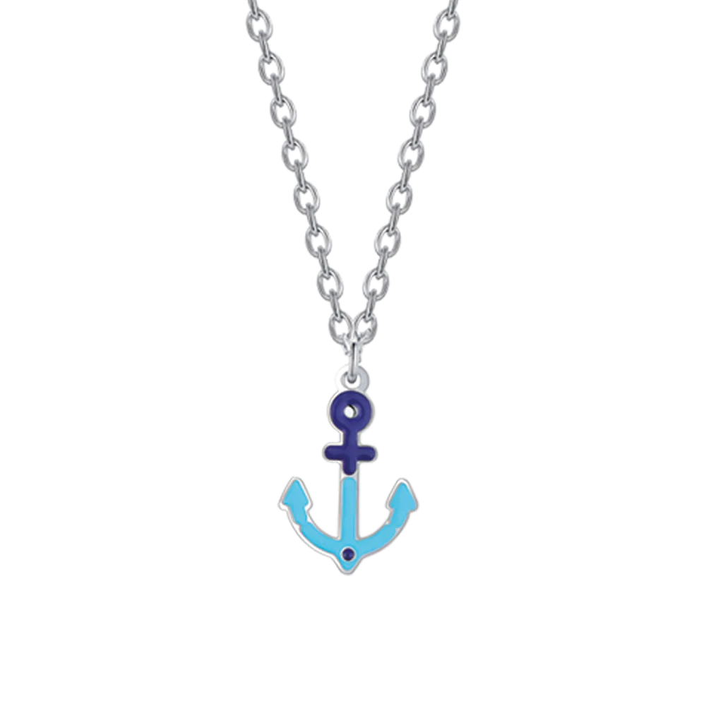 COLLANA BAMBINO IN ACCIAIO CON ANCORA BLU - Image 4
