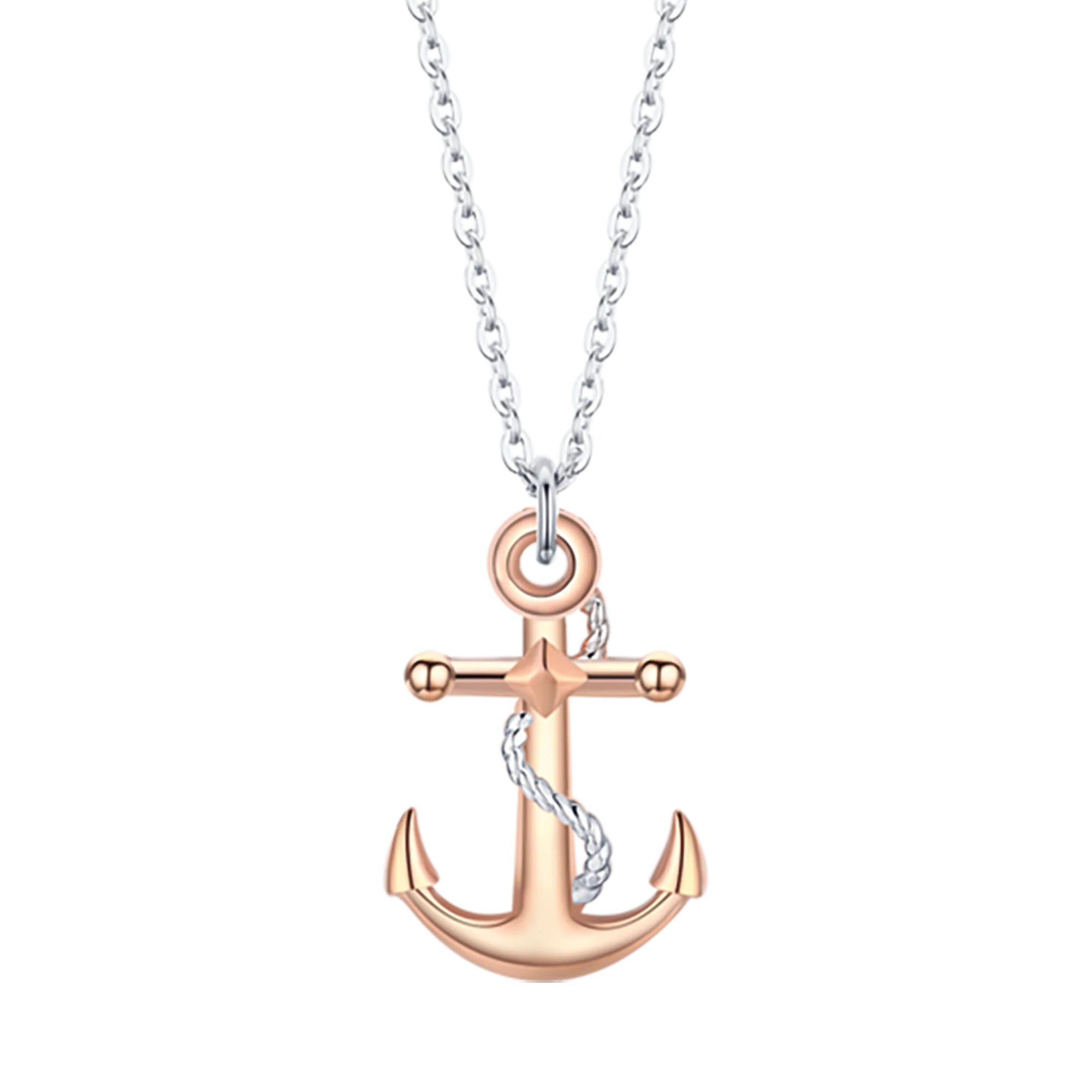 COLLANA UOMO IN ACCIAIO CON ANCORA IP ROSE ED ELEMENTI IN SILVER - Image 4