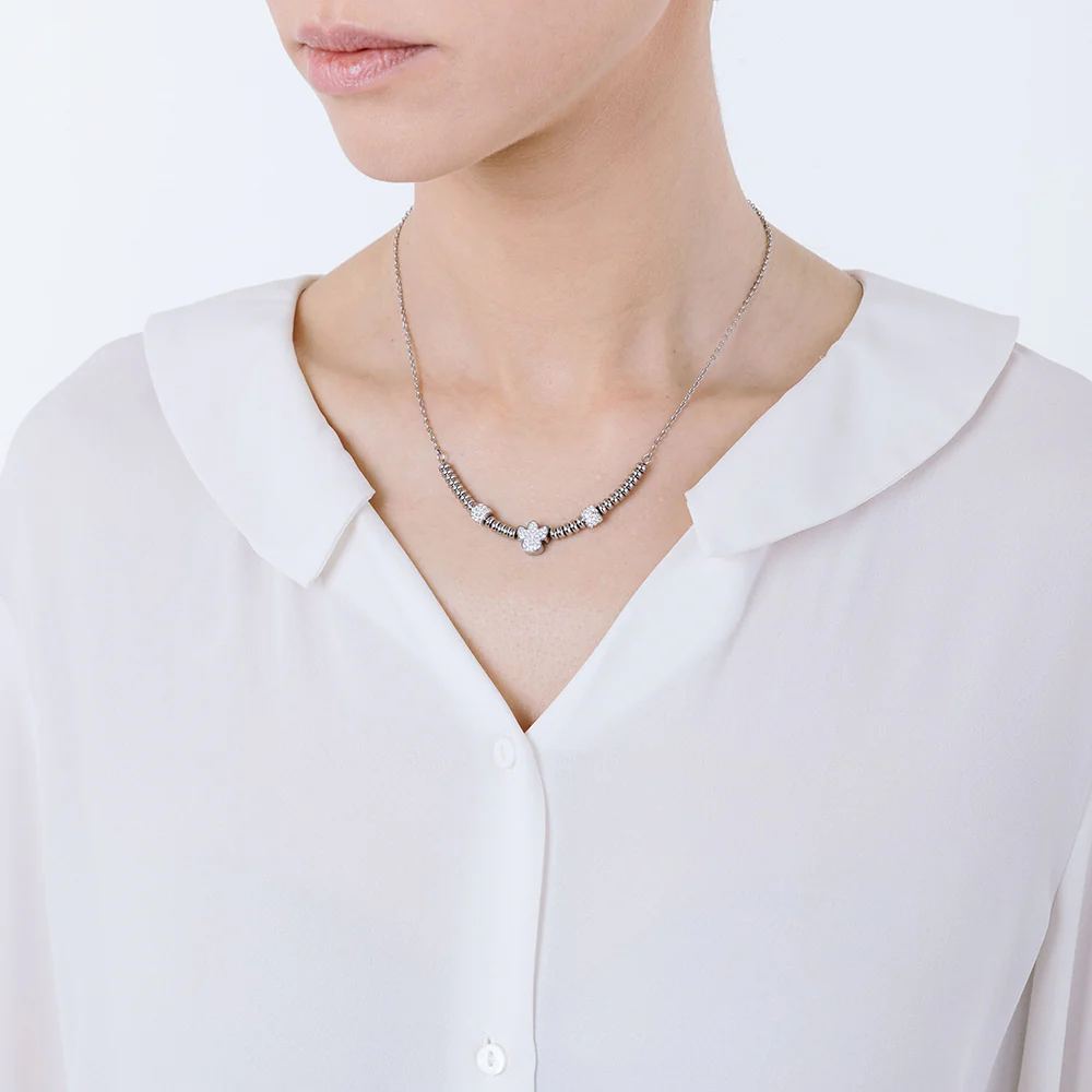 COLLANA IN ACCIAIO CON ANGELO CON CRISTALLI BIANCHI - Image 3