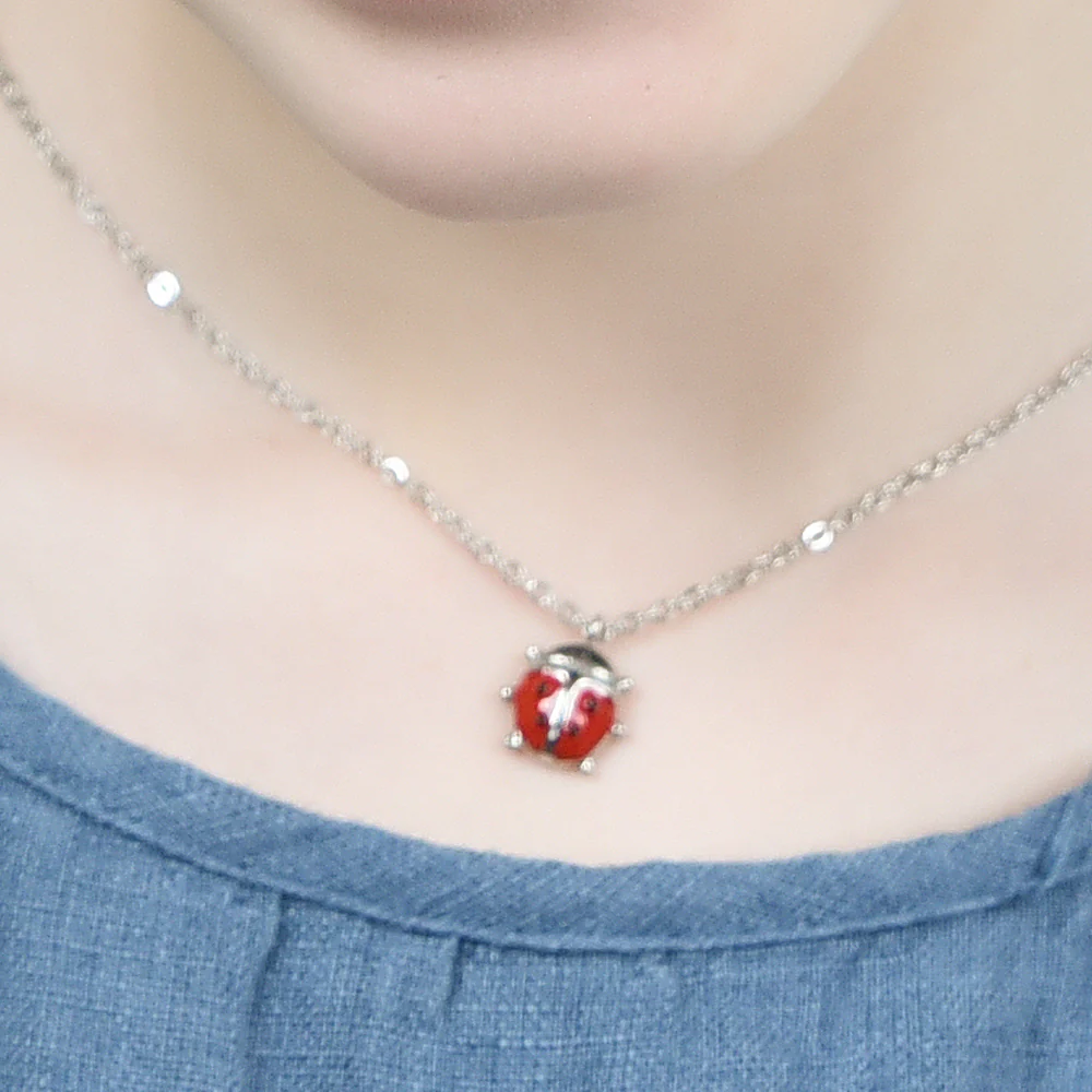 COLLANA BAMBINA IN ACCIAIO CON COCCINELLA - Image 2