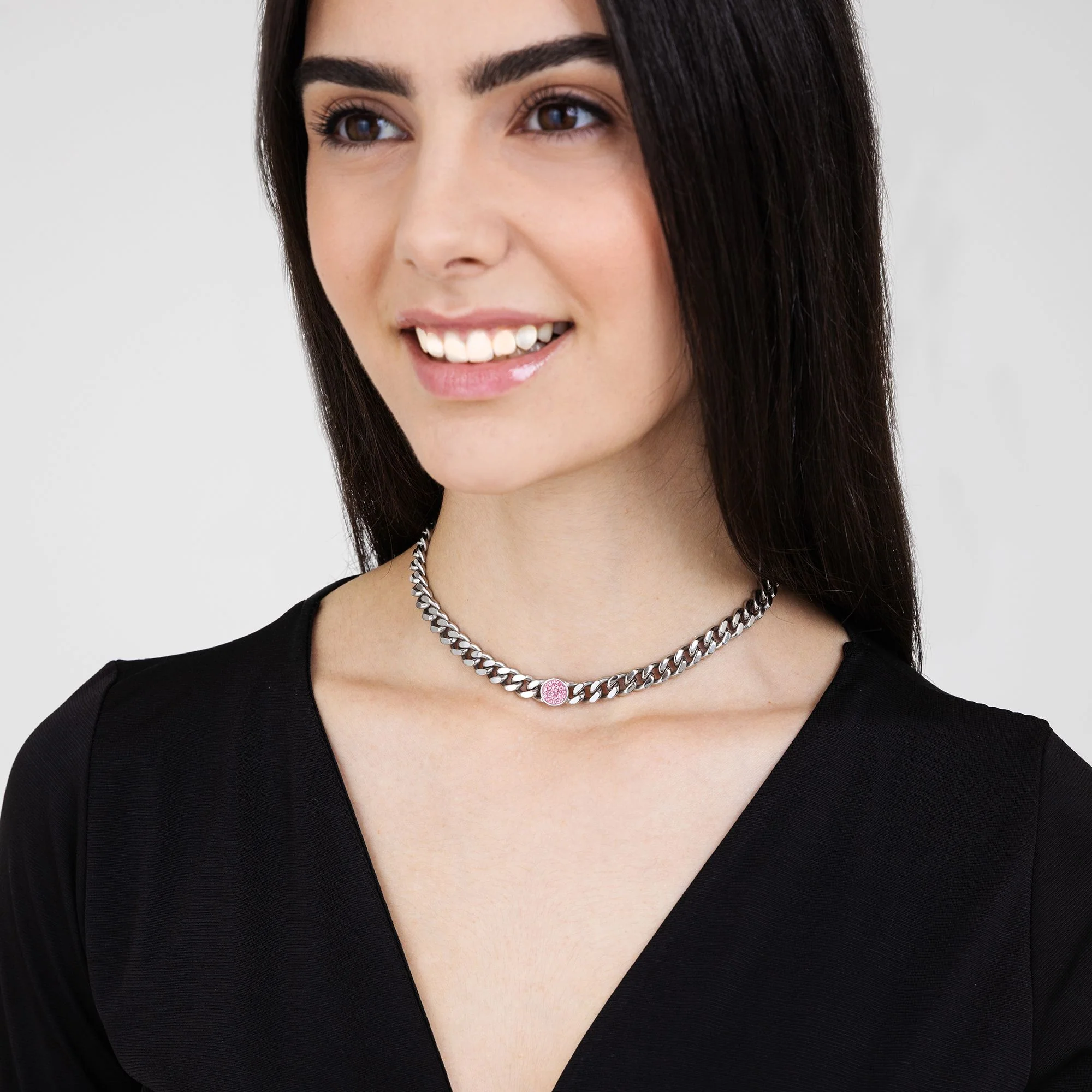 COLLANA DONNA IN ACCIAIO CON CRISTALLI - Image 3