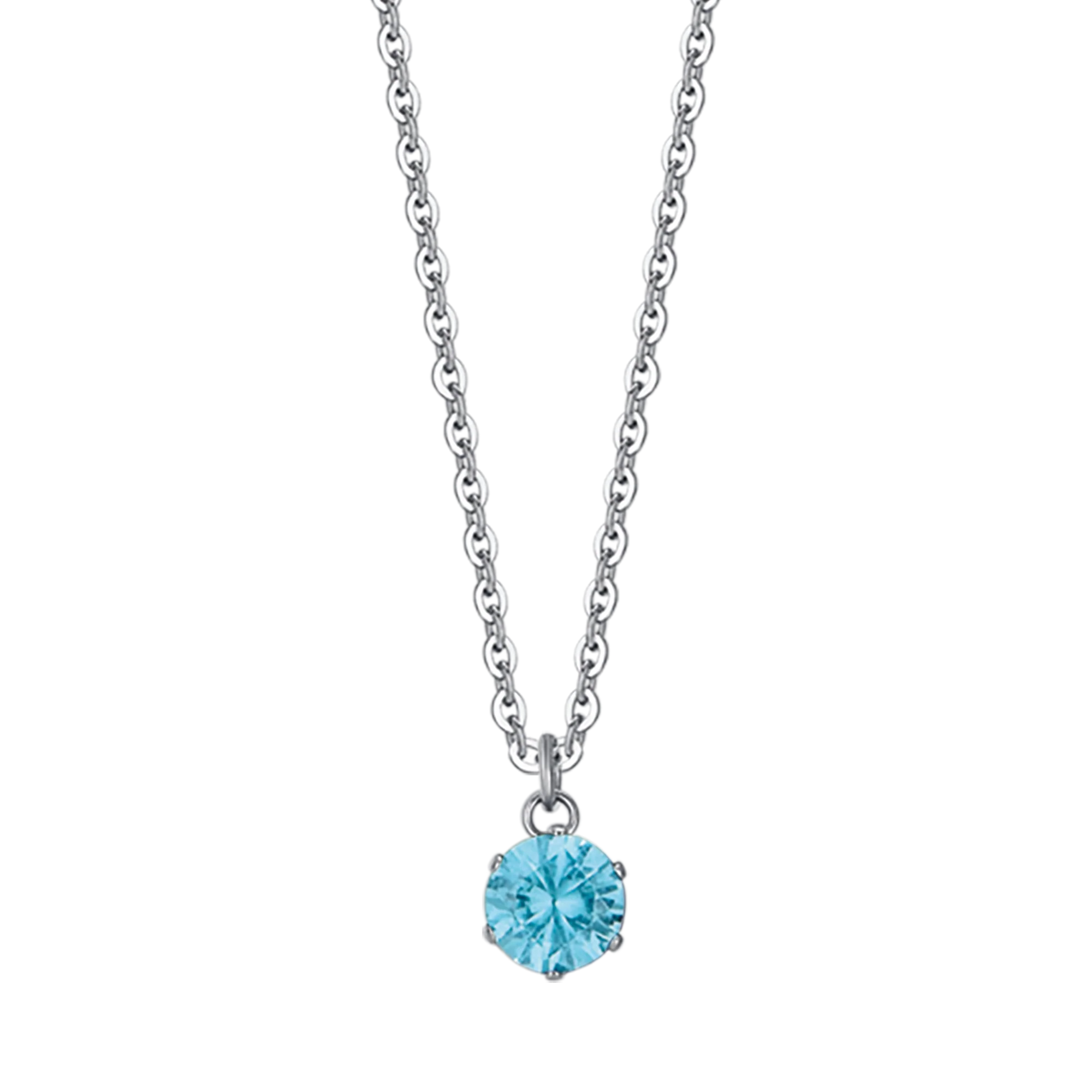 COLLANA DONNA IN ACCIAIO CON CRISTALLO AZZURRO - Image 4