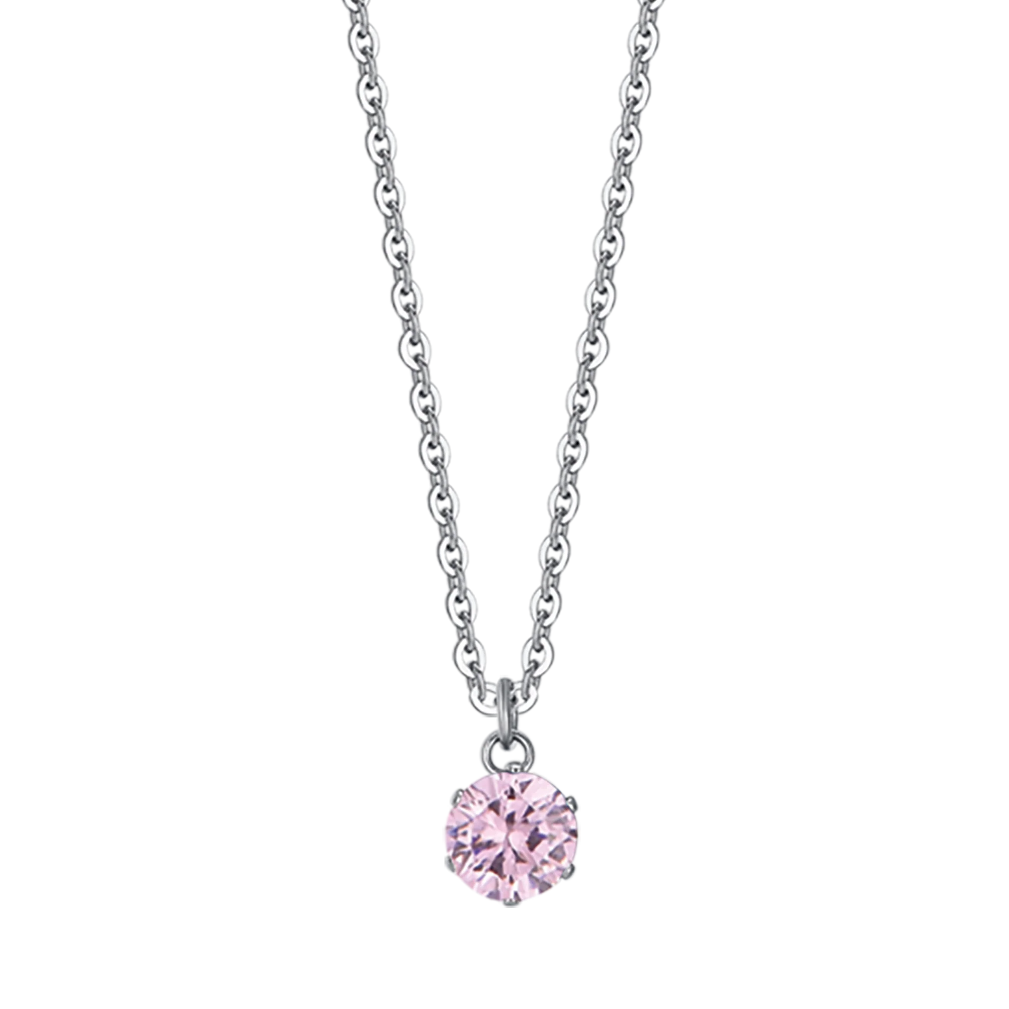 COLLANA DONNA IN ACCIAIO CON CRISTALLO ROSA - Image 4